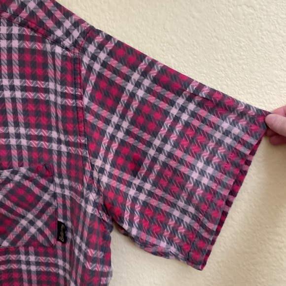 Billabong Pink & Gray Plaid Shirt - Picture 4 of 6
